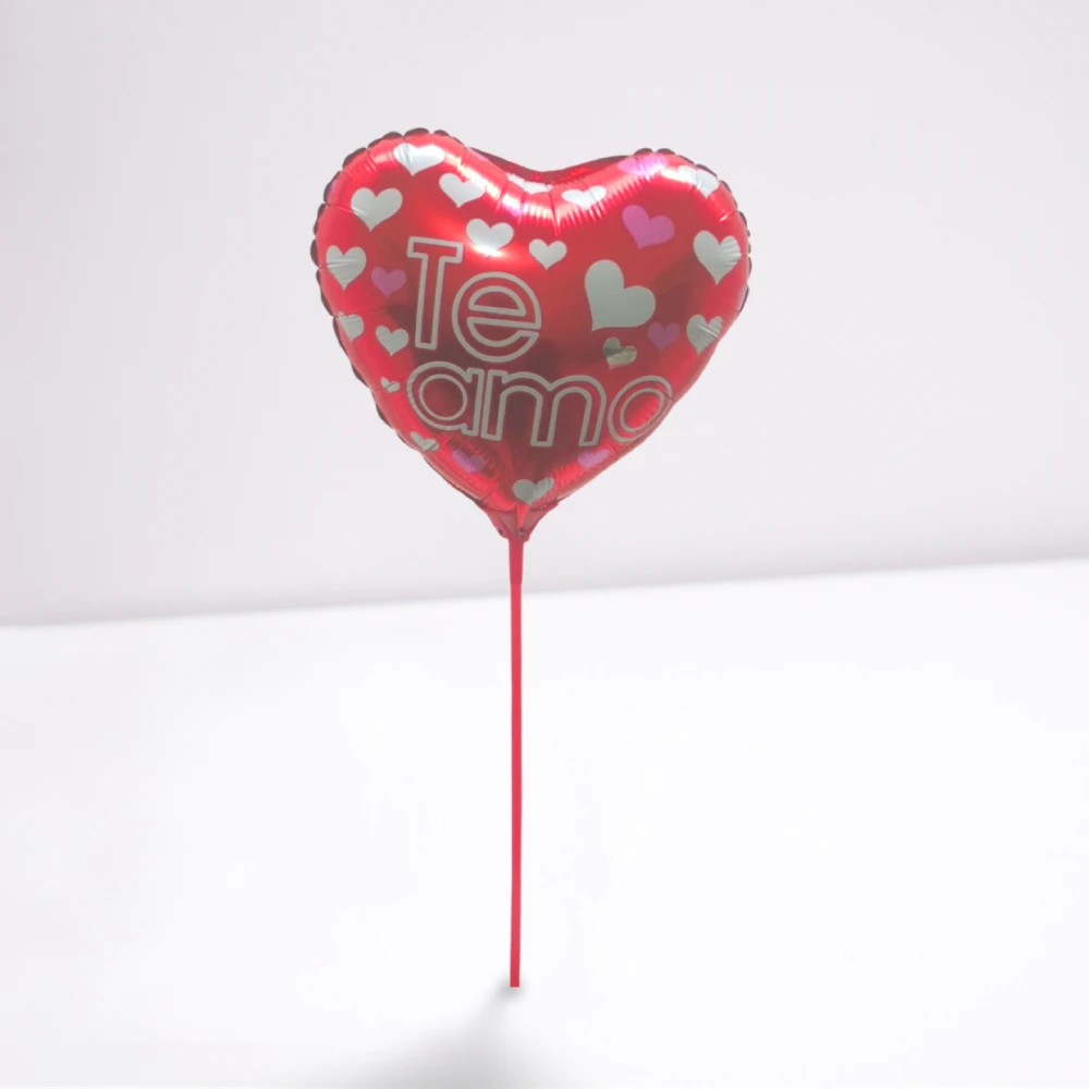 Balão metalizado coração Te Amo para cesta ou buquê em Recife