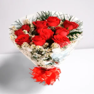 Buquê 10 rosas vermelhas (Amor Clássico) para presente em Recife e região - Cestas Recife.