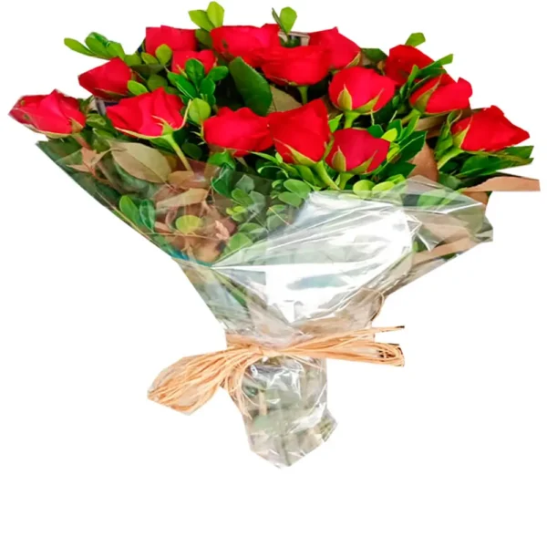 Buquê 15 rosas vermelhas naturais