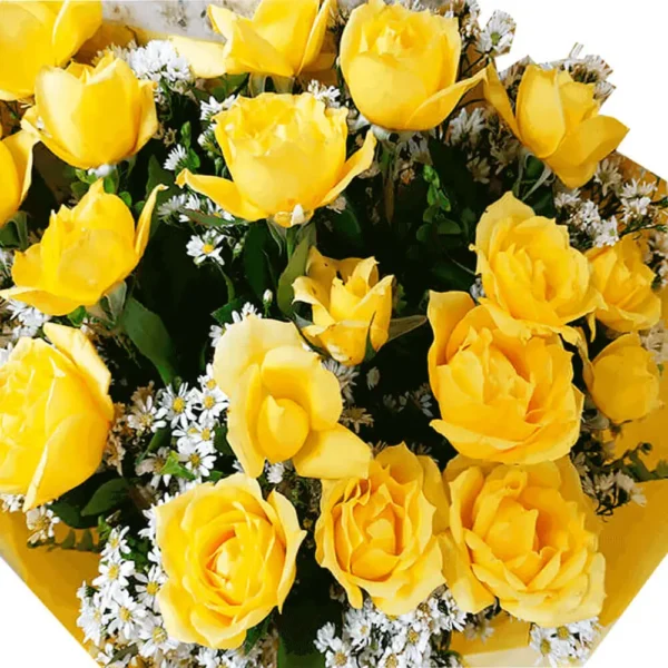 Buquê 20 rosas amarelas naturais