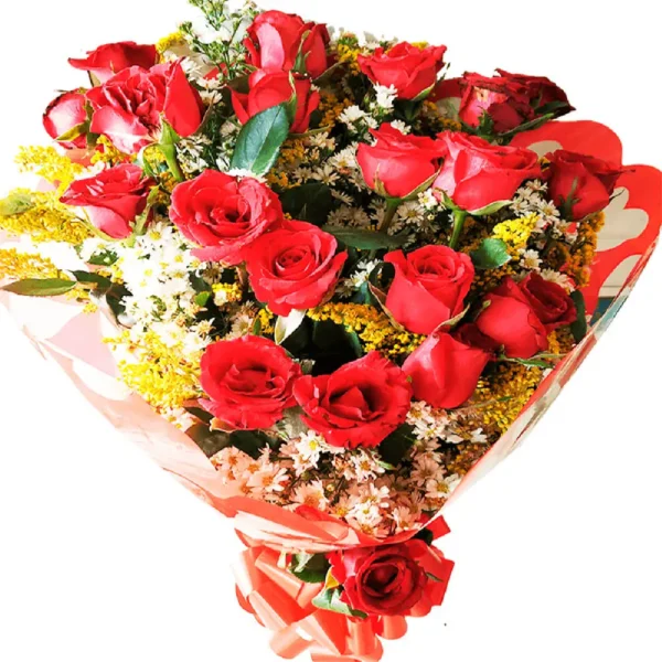 Buquê 20 rosas vermelhas naturais
