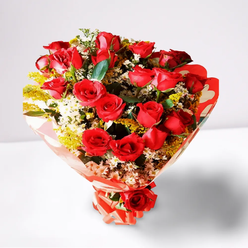 Buquê 20 Rosas Vermelhas (Amor Intenso) naturais para presente em Recife - Cestas Recife.