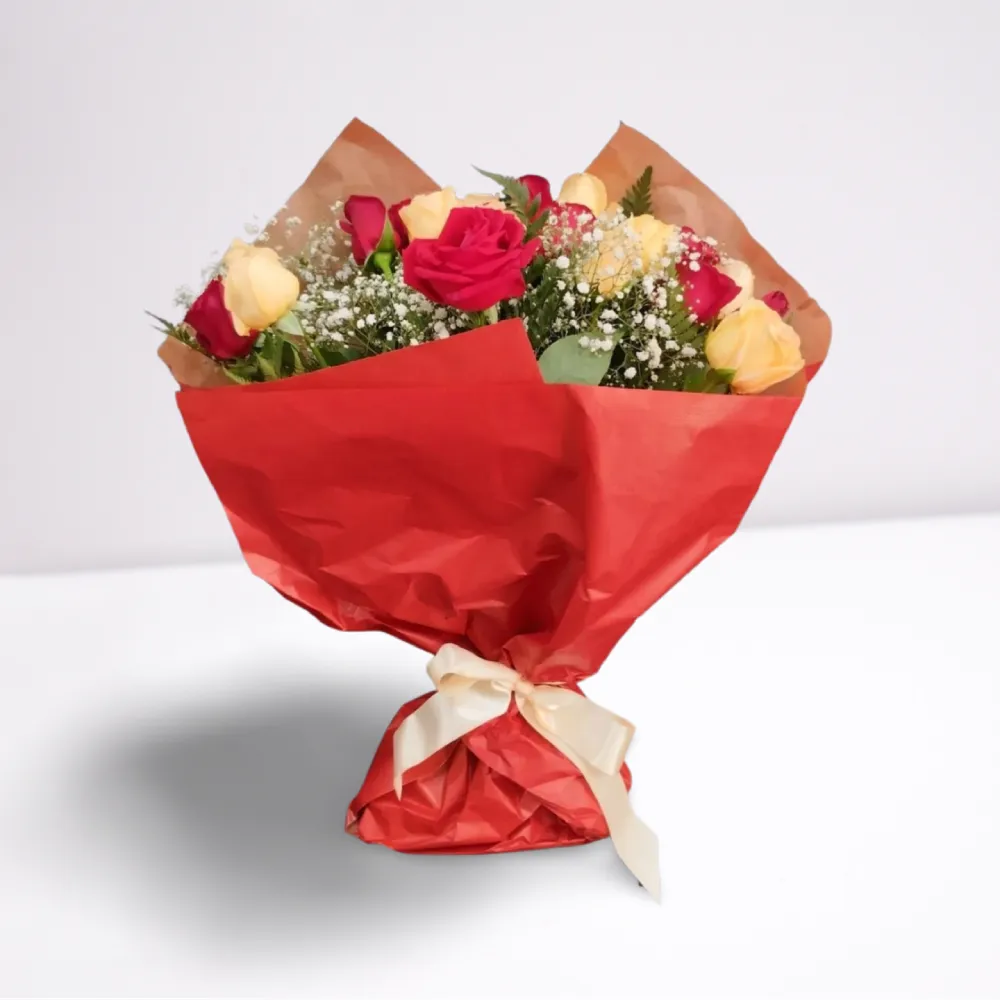 Buquê 20 Rosas Vermelhas e Cor Champanhe (Momento Especial), fazemos entregas em Recife e região