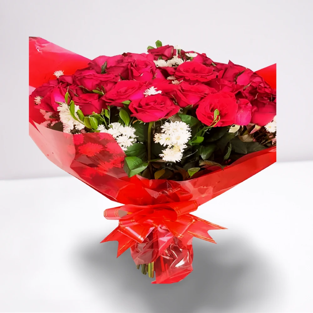 Buquê 50 rosas vermelhas (amor sem limites) perfeito para presente em Recife e região metropolitana.