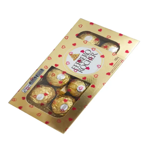 Caixa com 8 unidades de chocolates ferrero rocher