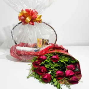 Cesta Chá 20 Itens e 10 Rosas (Doce Romance) em Recife