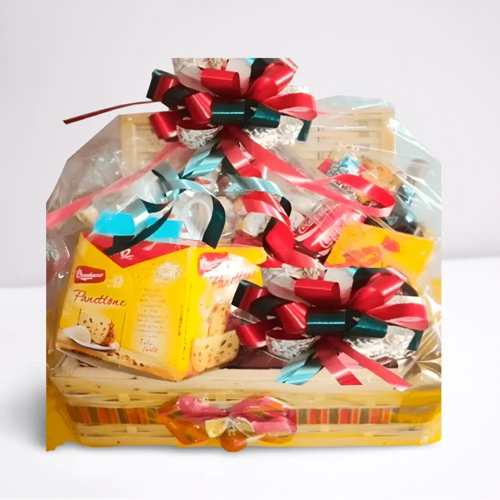 Cesta de Natal com vinho e chocolates com entrega em Recife e Região