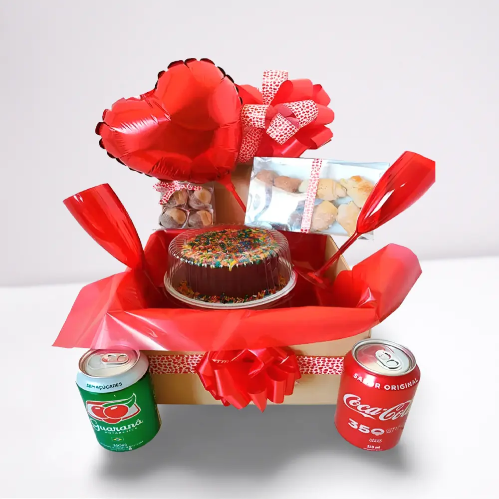 Festa na caixa com balão para presente em Recife e região.