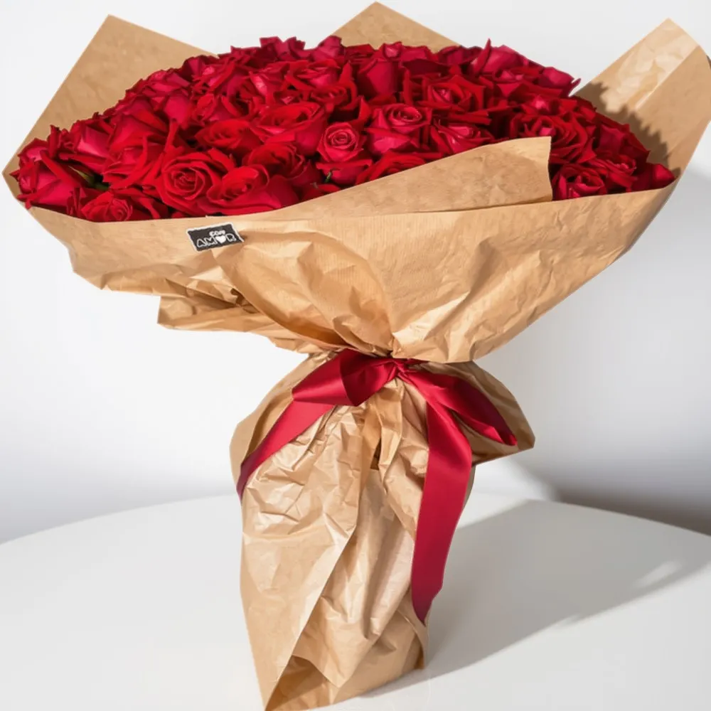 Buquê 140 rosas vermelhas (vermelho intenso) com entrega rápida em Recife e região.
