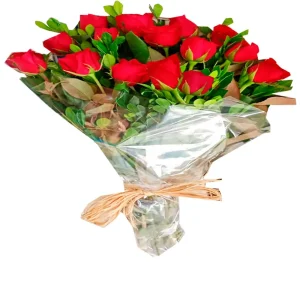 Buquê 15 rosas vermelhas naturais