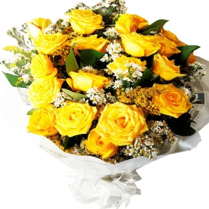 Buquê 20 rosas amarelas naturais