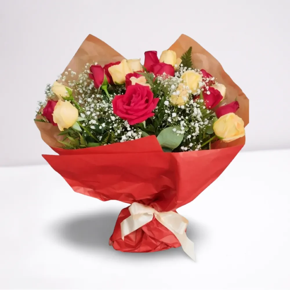 Buquê 20 Rosas Vermelhas e Cor Champanhe (Momento Especial), fazemos entregas em Recife e região