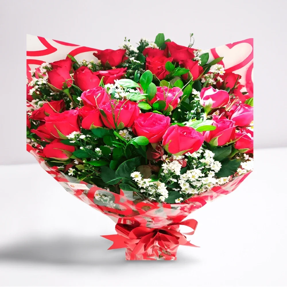 Buquê 30 rosas vermelhas naturais para presente em Recife