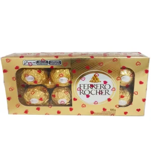 Caixa com 8 unidades de chocolates ferrero rocher