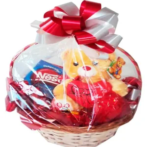 Cesta com urso de pelúcia e chocolates em Recife