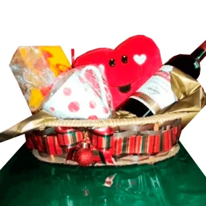 Cesta natalina com vinho
