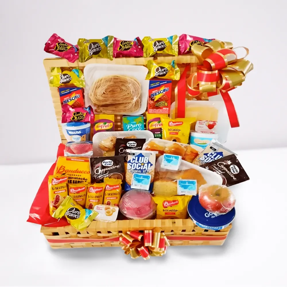 Cesta de café da manhã 80 itens variados em Recife