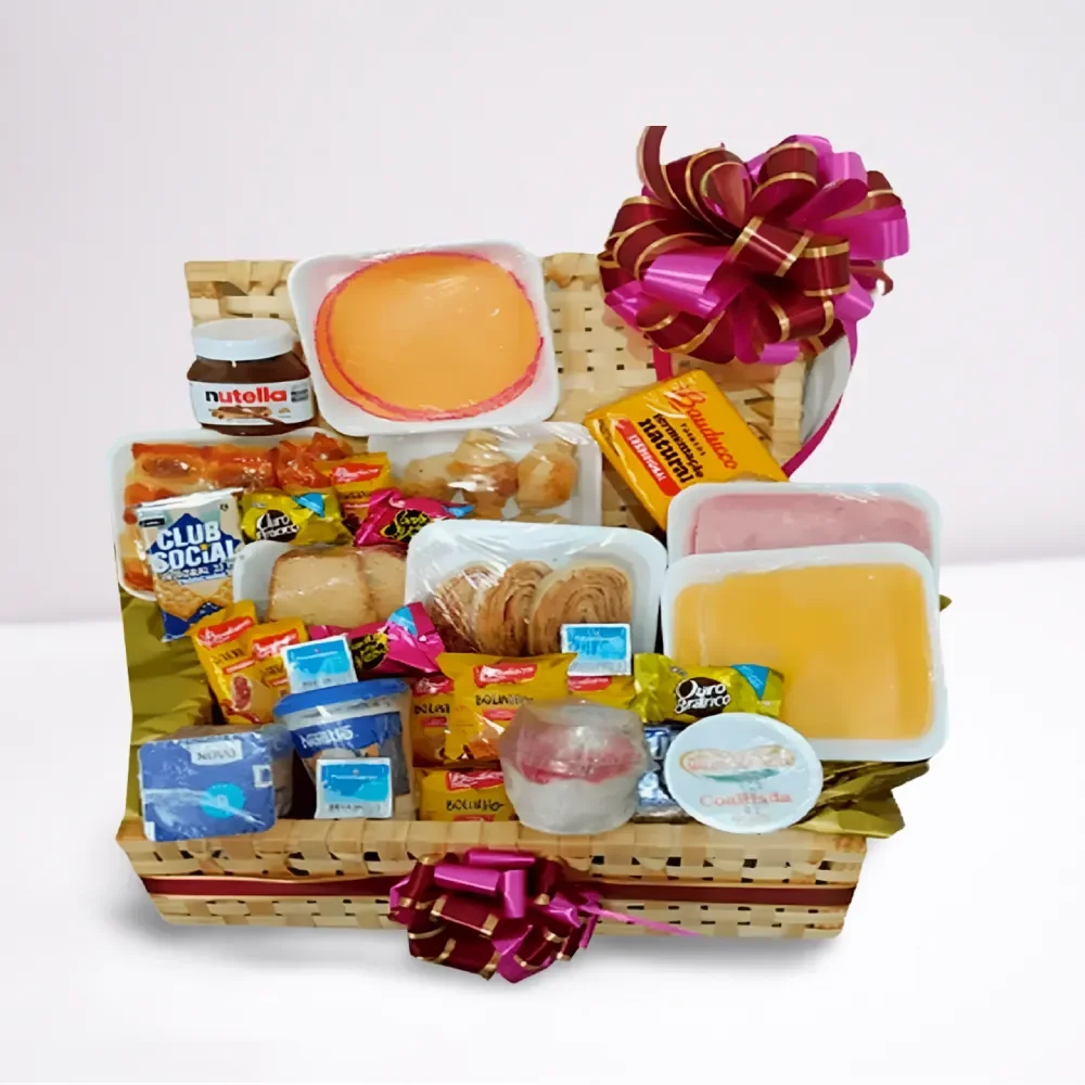 Cesta de café da manhã top 100 itens variados em Recife